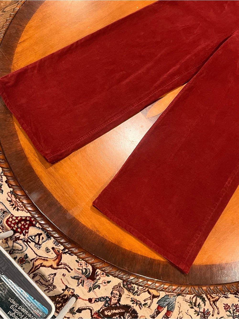 Madewell Women’s Superwide-Leg Pant Burgundy Corduroy 28 - Picture 7 of 16